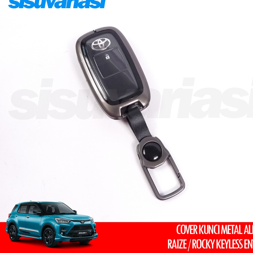 Cover Kunci Avanza Xenia Veloz 2022-Up Raize Rocky Yaris Cross Agya GR Ayla ADS Keyless Metal Kulit 