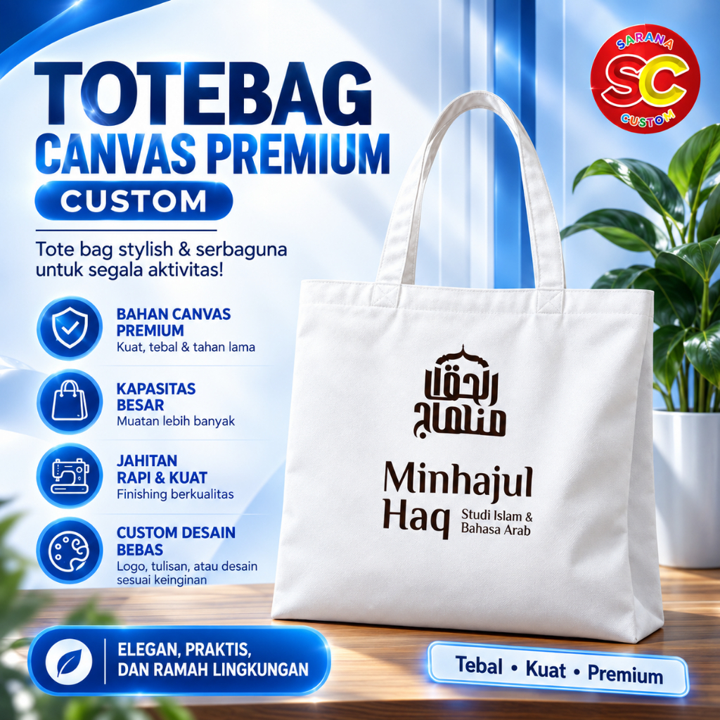 Totebag custom logo/totebag custom desain/totebag souvenir/totebag canvas premium
