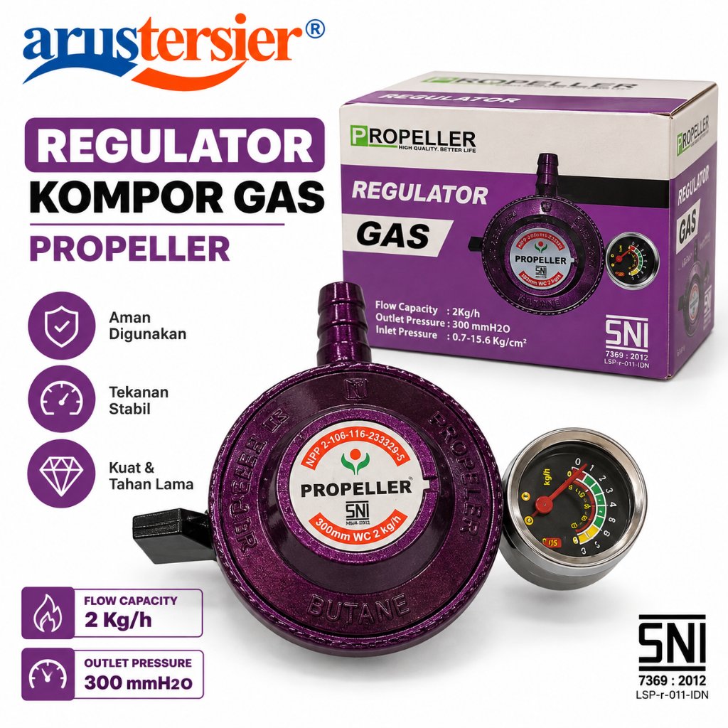 Regulator Kompor Gas Propeller Tekanan Rendah Meter