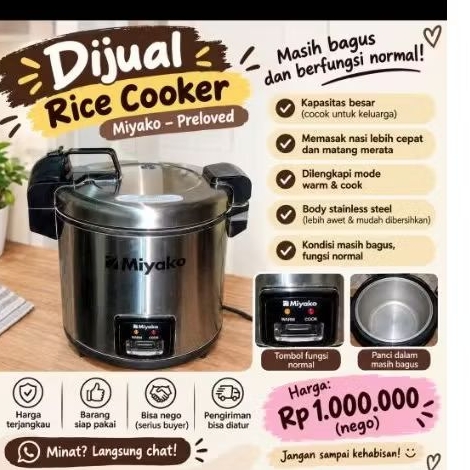 preloved rice cooker miyako