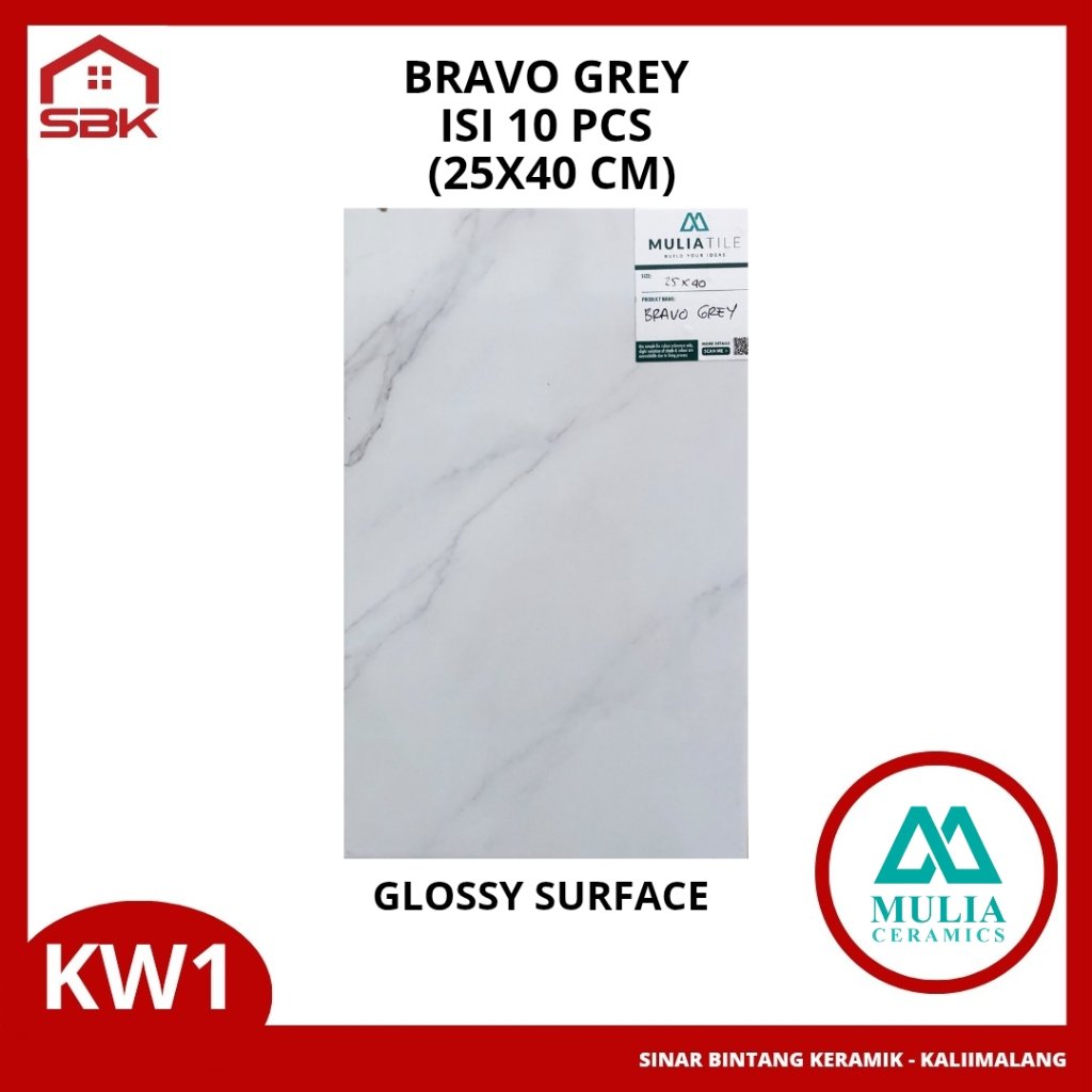 Keramik Dinding 25x40 Bravo Grey Mulia