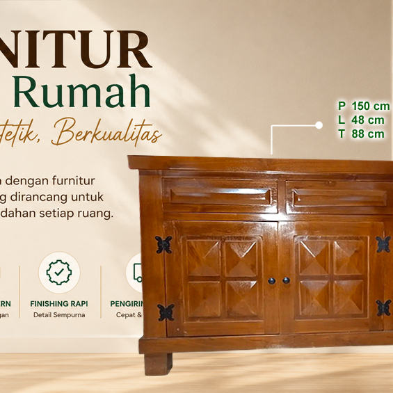 Bufet TV  Jati Minimalis 150 cm