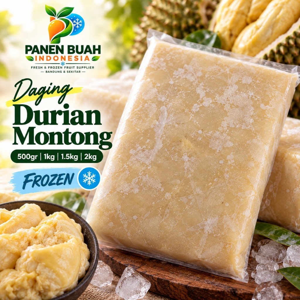 Daging Durian Montong Asli Tanpa Biji Fresh Frozen 500gr Manis Legit - Panen Buah - COD - Bandung