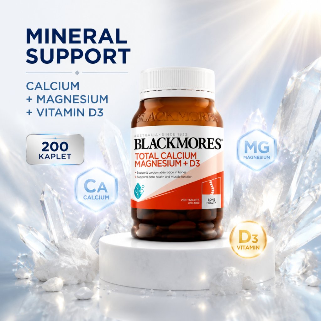 Blackmores Calcium Magnesium + D3 200 Tablets Calcium Magnesium D3 Bone Health Supplement