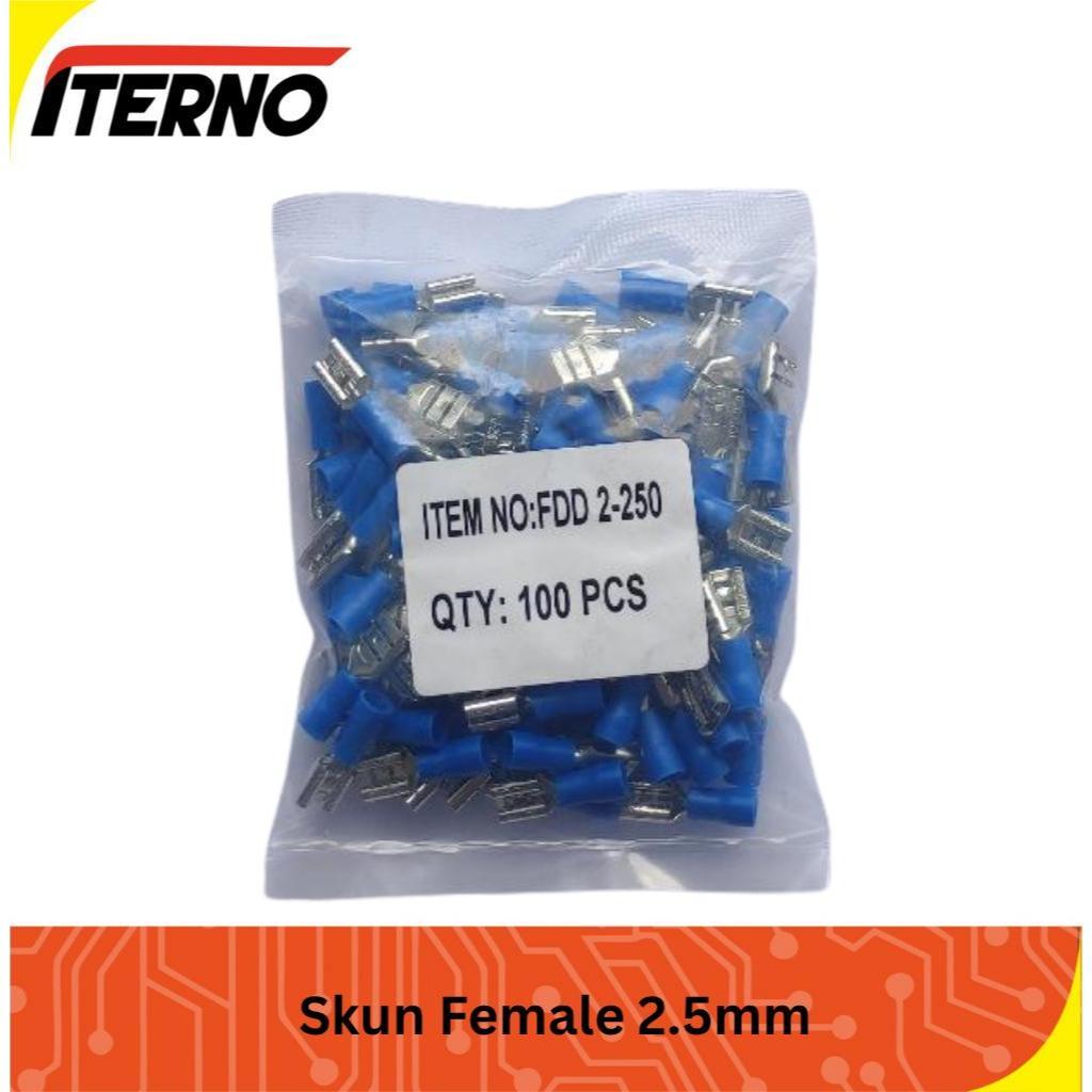 Skun Kabel Insulated Female Disconnects 2.5mm FDD 2-250 Biru