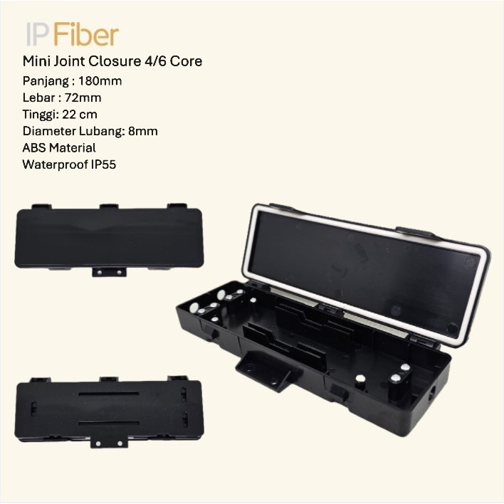 Mini Joint Closure 4/6 Core Hitam Waterproof Mini Joint Closure 4 Core Mini Joint Closure 6 Core