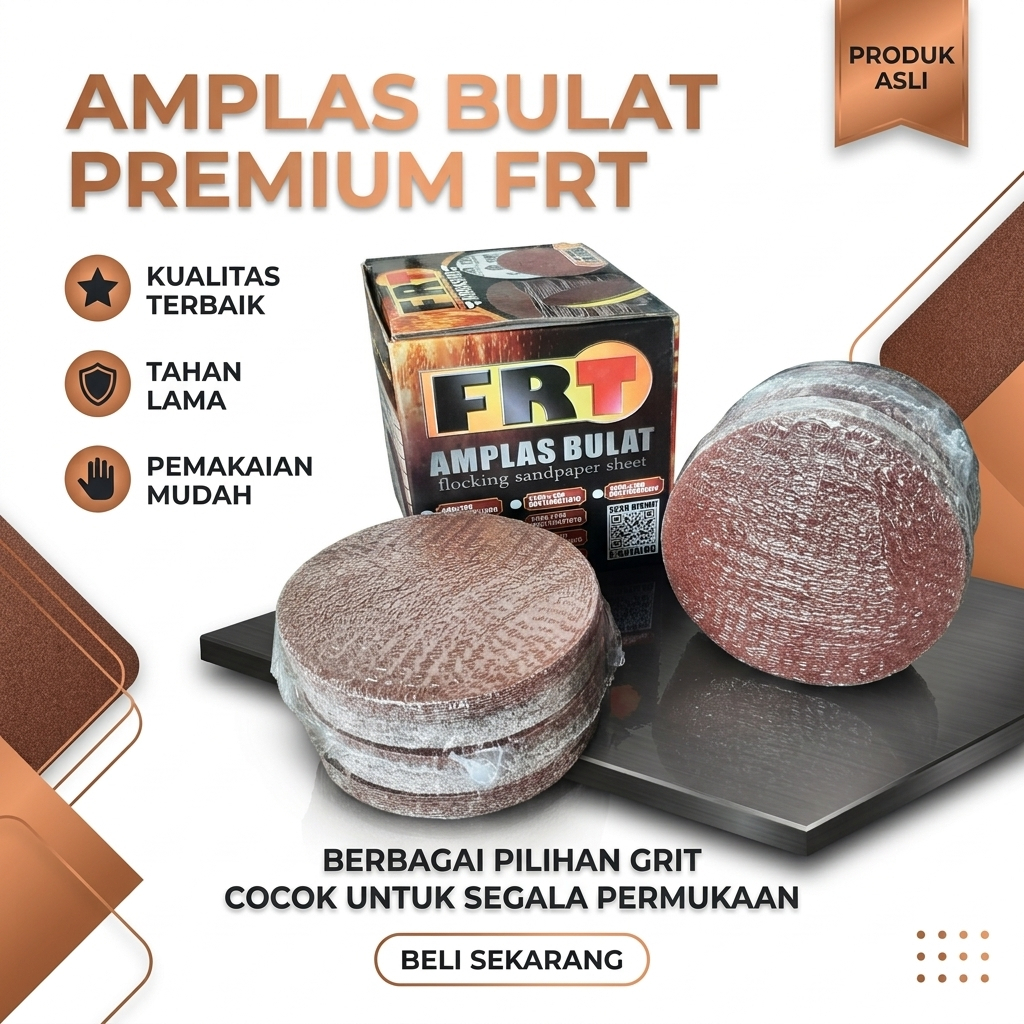 Amplas Bulat Velcro 4” FRT/VPR/VSM Harga Box (100pcs) / Amplas Bulat 4 Inch
