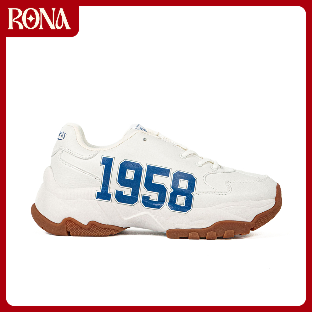 RONA Shoes - Sepatu Korea MLB Big Ball Chunky Daddy Shoes LA Dodgers White Blue Gum Sneakers Casual 