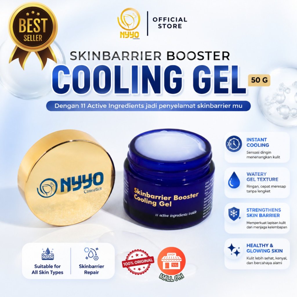 NYYO Cosmetics Cooling Gel Moisturizer Skin Barrier 50g | Pelembab Wajah Kulit Sensitif, Iritasi, Ba