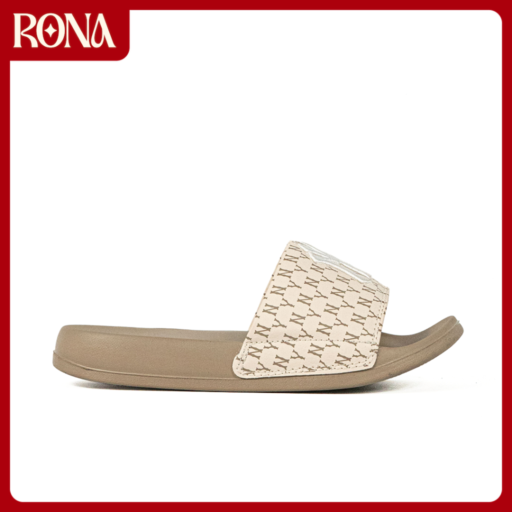 RONA Shoes - Sandal Korea MLB New Mound Monogram New York NY Yankees Beige Sendal Slide Slippers Cas