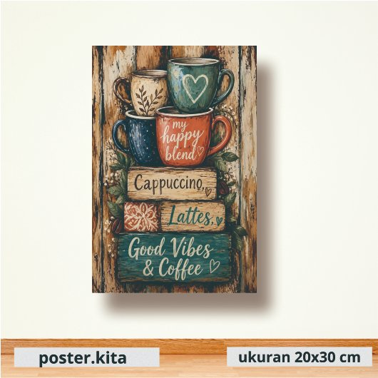 Hiasan dinding cafe kopi kayu MDF hiasan aesthetic tembok cafe poster cafe