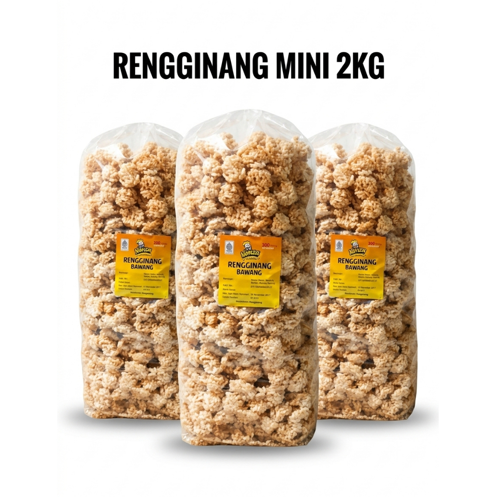 Grosir 1 Ball 2kg Rengginang Mini Matang Kerupuk Rengginang Udang Bawang Mini Gurih Renyah