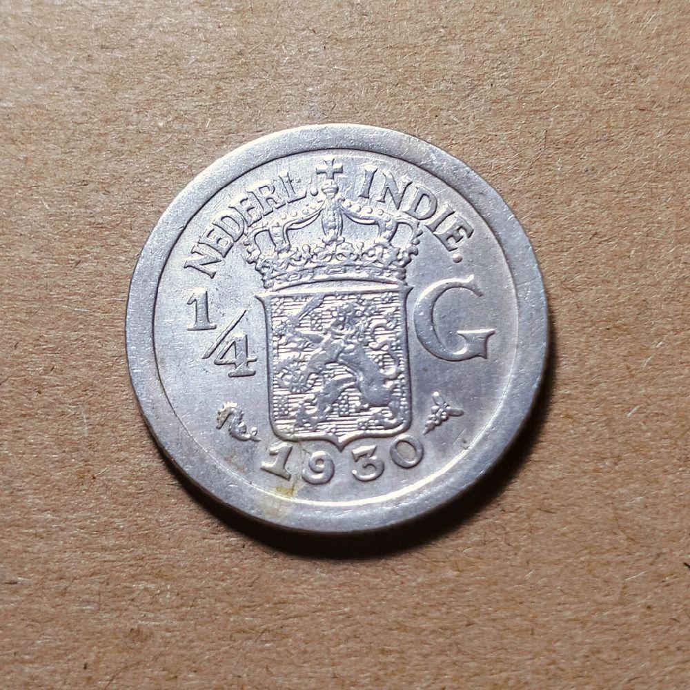 Koin perak 1/4 gulden 1930 netherlands