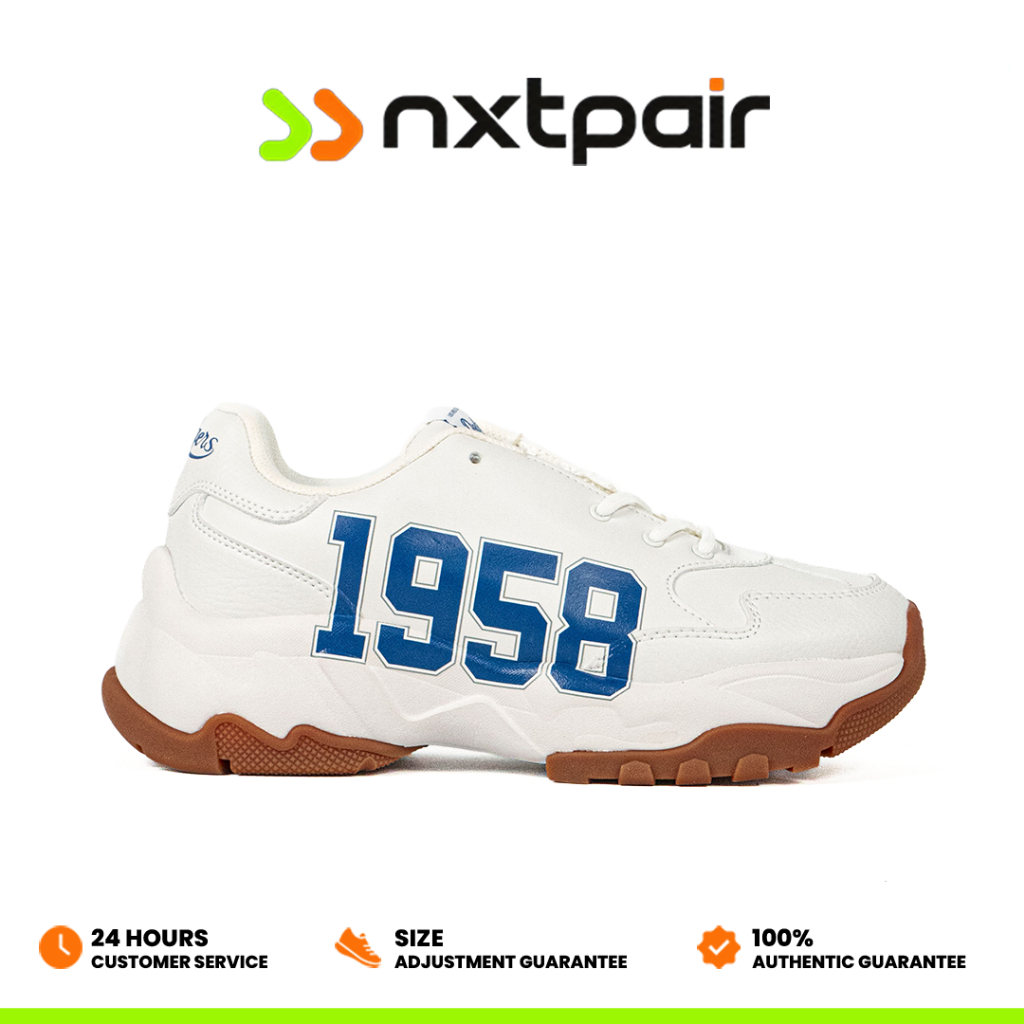 NXTPAIR - Sepatu Korea MLB Big Ball Chunky Daddy Shoes LA Dodgers White Blue Gum Sneakers Casual Out
