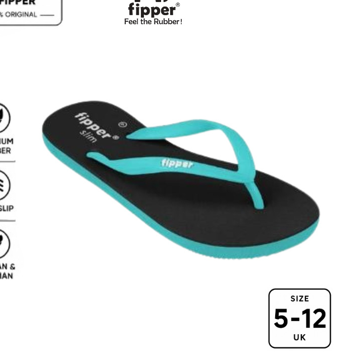 Fipper - Slim Black / Turquoise