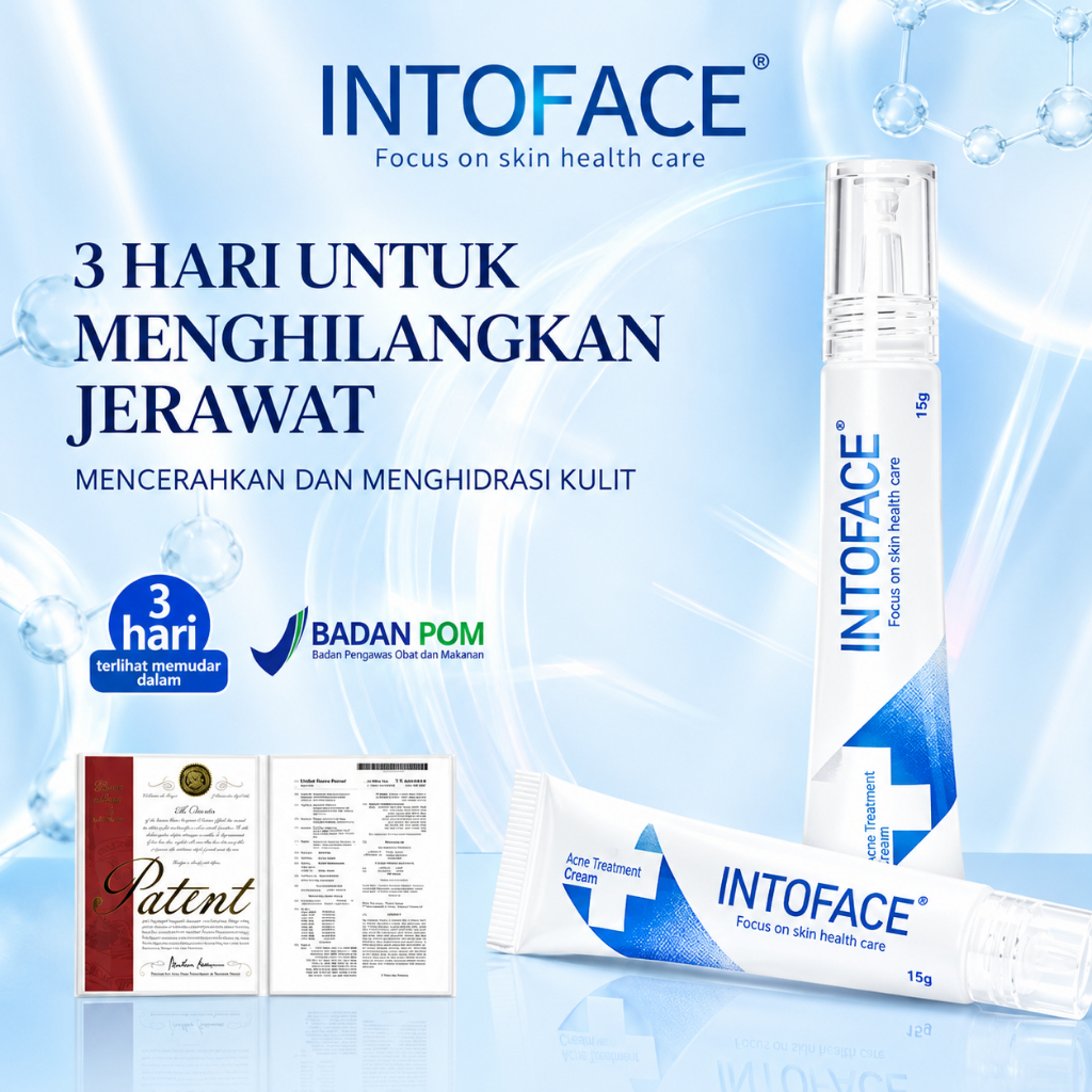 INTOFACE Krim Penghilang Bekas Luka & Jerawat | Acne Care Repair Cream Non Alkohol | Aman untuk Kuli