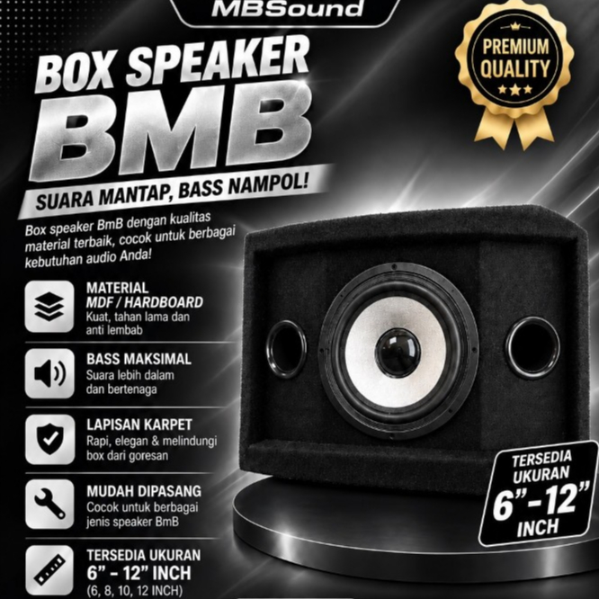 MBSound Box Speaker BMB 6",8",10",12", Inch Woofer SubWoofer Bass Horeg Empuk bahan partikel board k