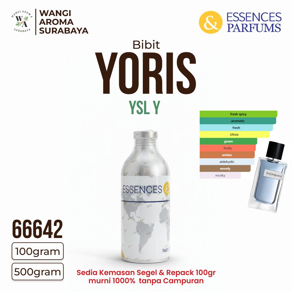 YORIS 6642 ESSENCES & PARFUMS - BIBIT PARFUM - INSPIRED YSLY - SEGEL & REPACK 100G & 500G