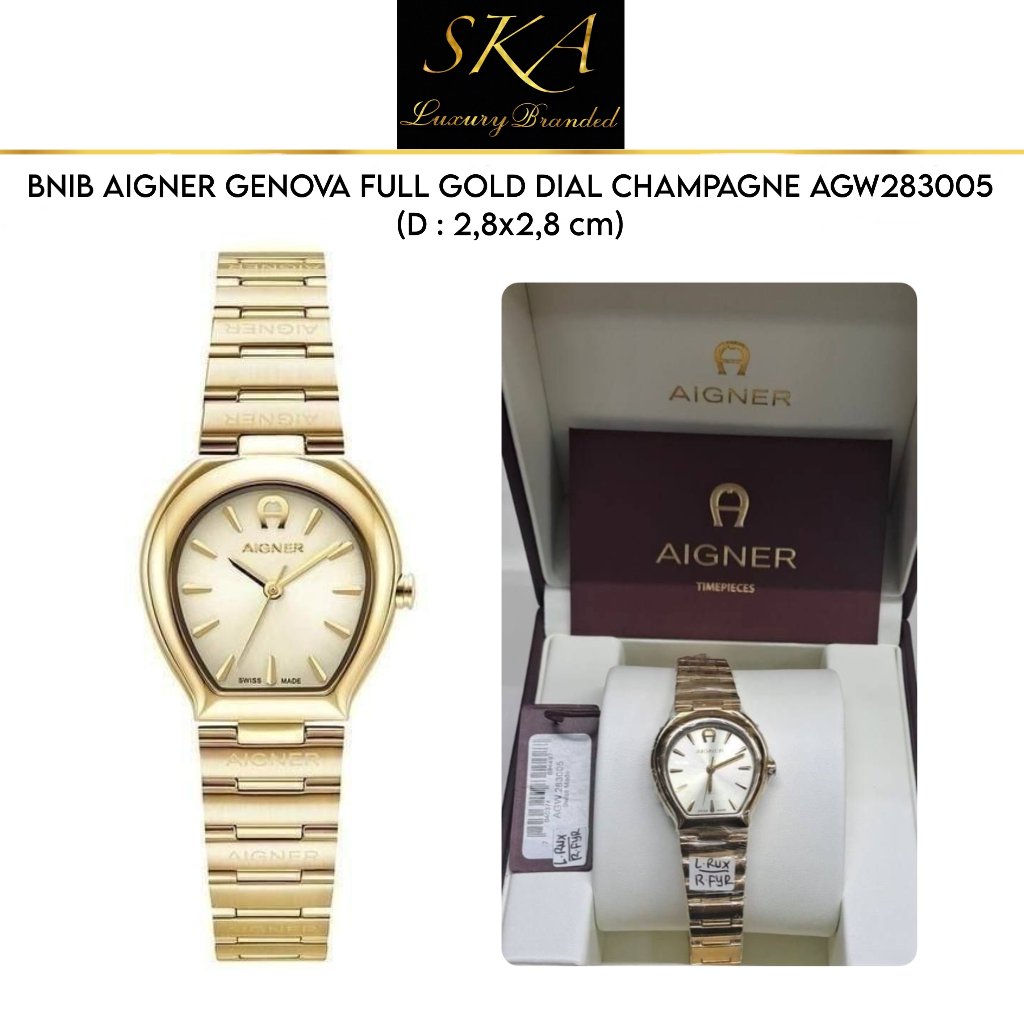 WATCH AUTHENTIC  AIGNER GENOVA FULL GOLD DIAL CHAMPAGNE AGW283005
