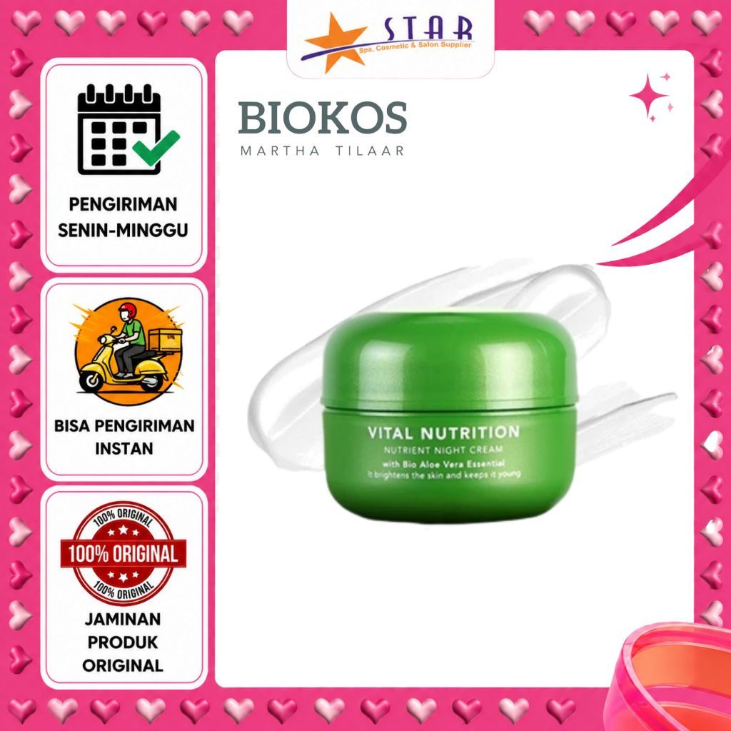 * STAR * Biokos Vital Nutrition NT Night Cream / Krim Malam Biokos