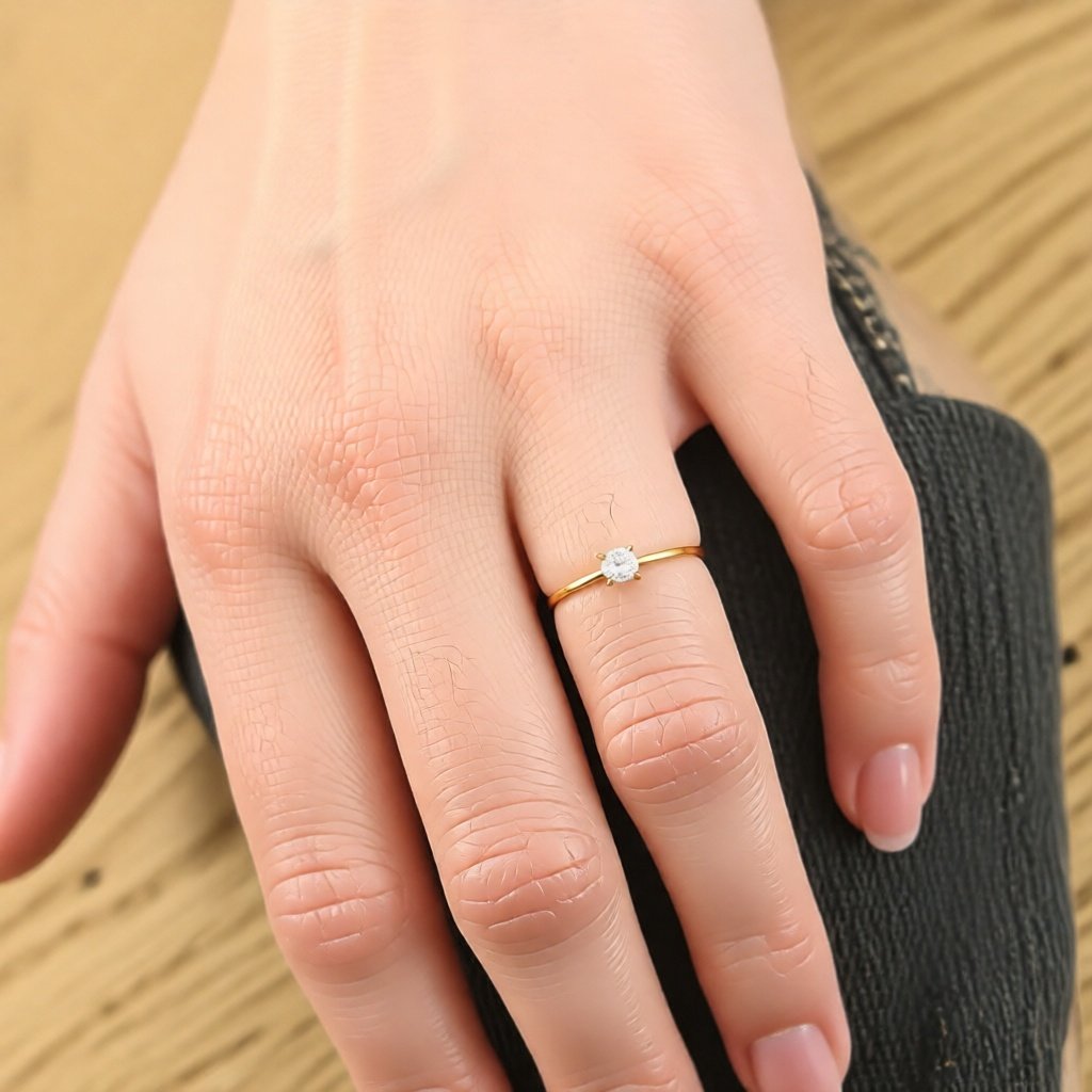 Cincin Dewasa Emas Muda Solitaire berat 0,5 - 2 gram
