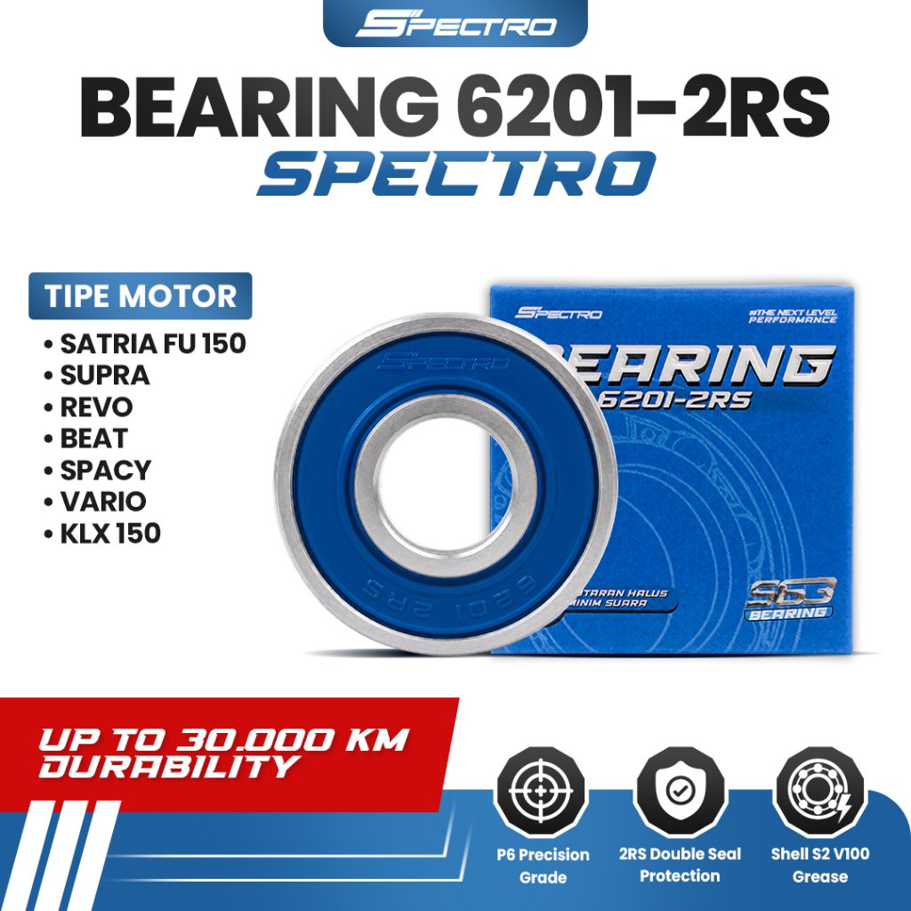 Spectro Wheel Bearing 6201-2RS Vario 125 150 Beat Fi ESP Spacy Klaher Lahar Roda Bearing Mesin Motor