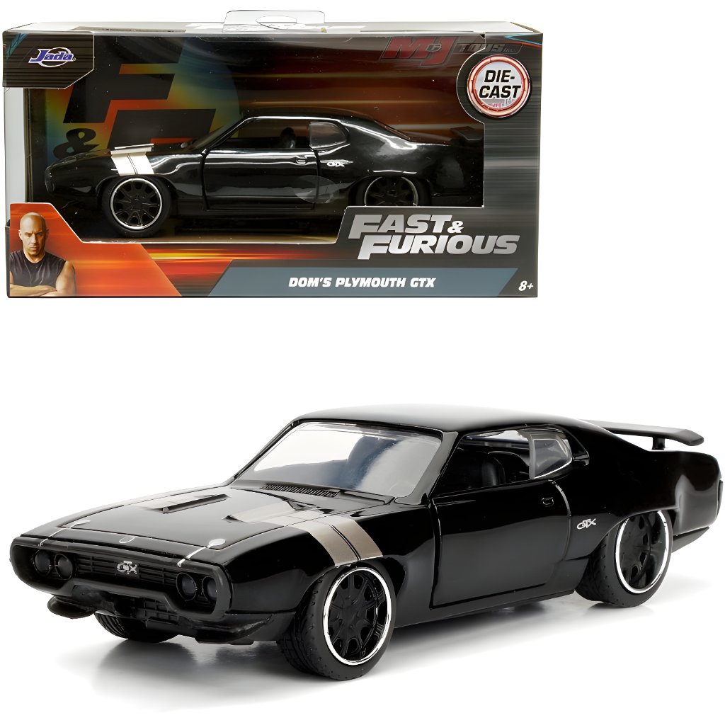 JADA FAST & FURIOUS DOM'S PLYMOUTH GTX FAST FURIOUS SKALA 1:32 ORIGINAL JADA DIECAST CAR DOM PLYMOUT