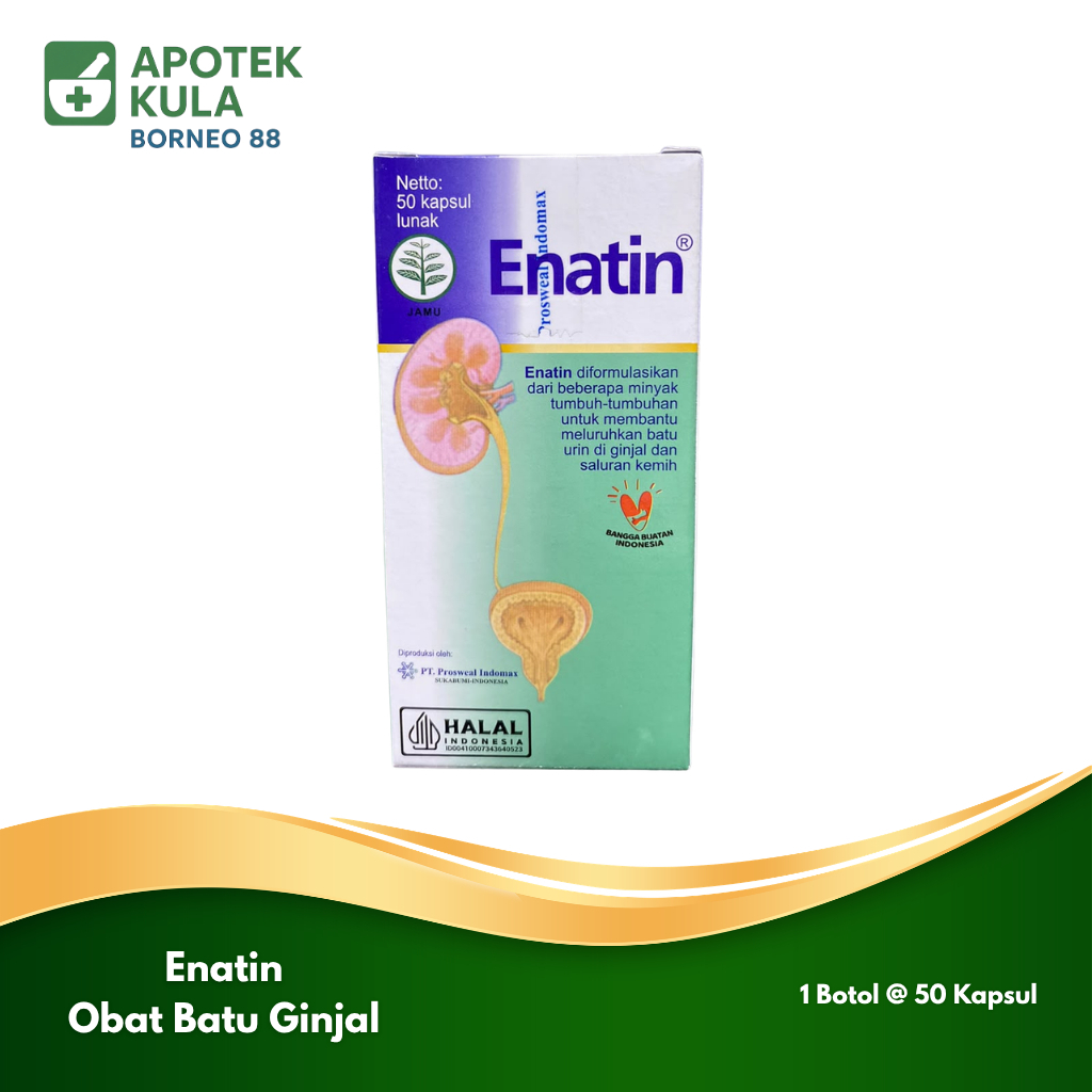 Enatin Obat Batu Ginjal 1 Botol @ 50 Kapsul Lunak