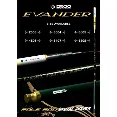 Joran Tegek Carbon Daido Evander Ruas 90cm Ukuran 360,450,540,630 CM
