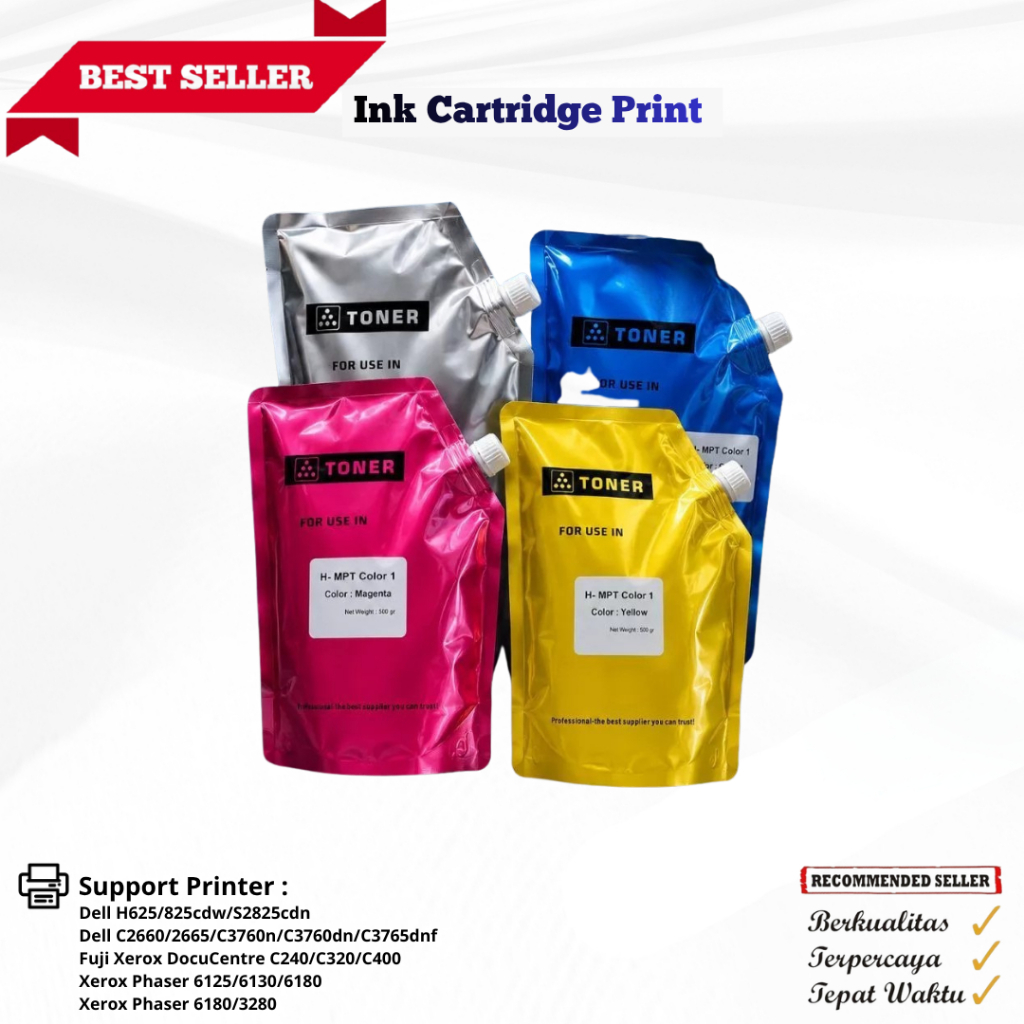 Serbuk Toner Refill Color Xerox Universal BCMY For Printer Laser - 500gram