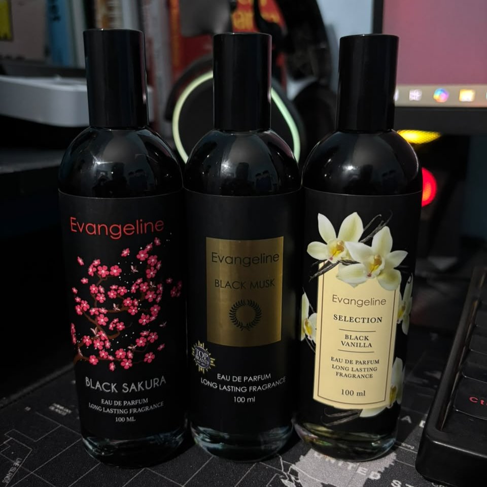 Parfum Evangeline Black Sakura 100ml | Evangeline Black Musk 100ml | Evangeline Black Vanilla 100ml