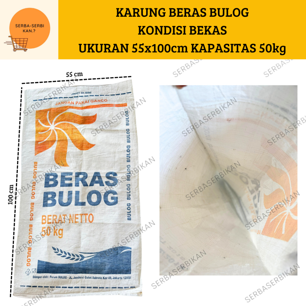 KARUNG BEKAS BULOG 50kg GROSIR isi 1000pcs