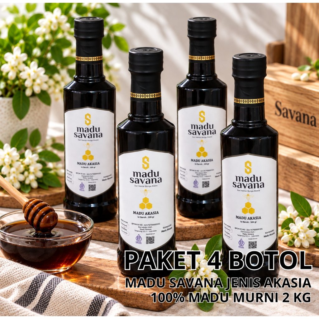 Madu Murni Asli 100% Madu Akasia Dapat 4 Pure Raw Honey