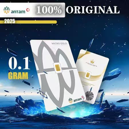 ANTAM Emas Batangan 0.1 Gram 24K 99.99% Asli Original Bersertifikat Kartu Emas Murni Investasi