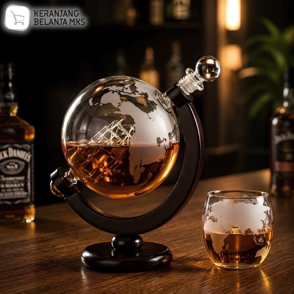 Botol Whisky Decanter Glass Bottle Liquor Scotch 900ml