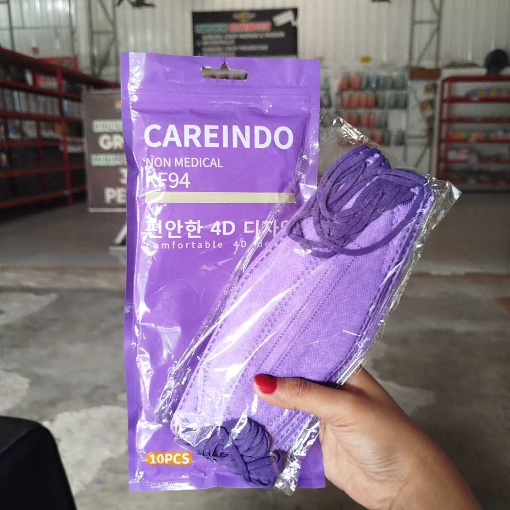 MASKER KF94 CAREINDO UNGU ISI 10 PCS