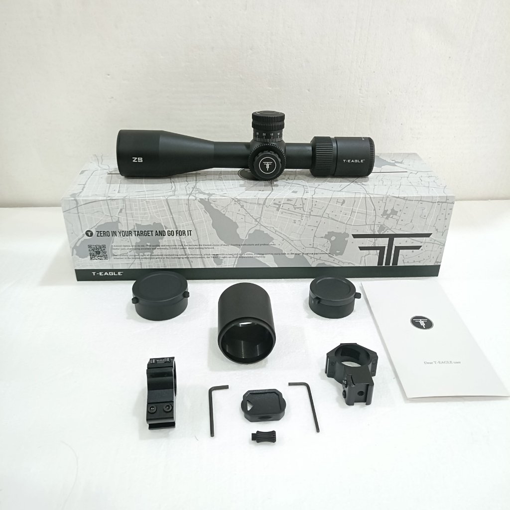 TELESKOP T-EAGLE ZS 4-16x44 IR FFP MRAD COMPACT TITIK TENGAH NYALA ZERO STOP