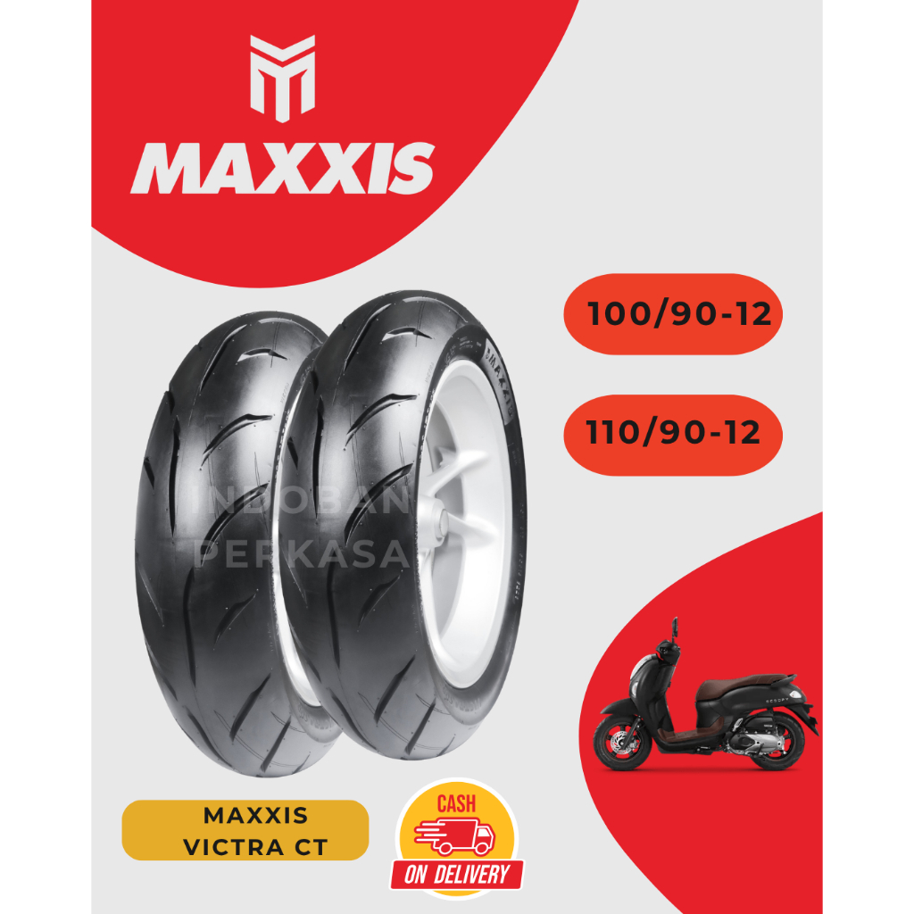 [READY COD] BAN MOTOR MAXXIS RING 12 VICTRA 98 CT TUBELESS 110/90-12 , 100/90-12 / BAN MOTOR SCOOPY 