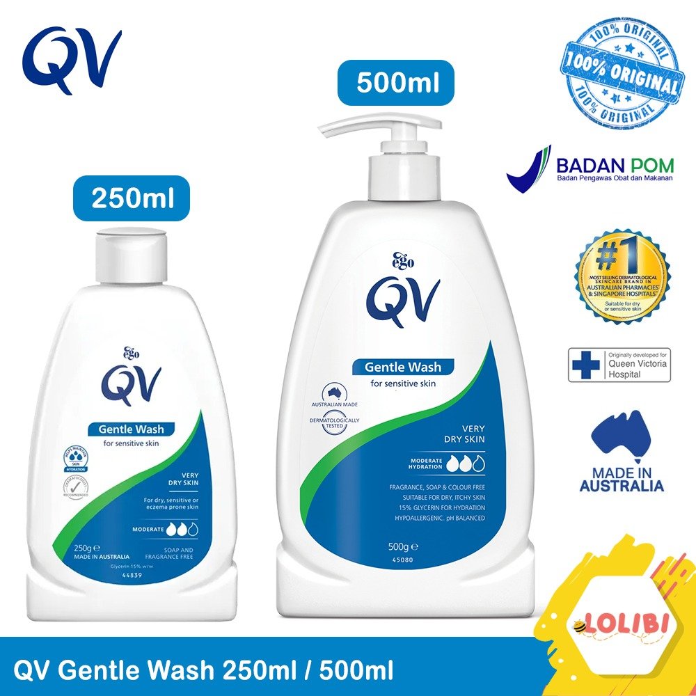 QV Gentle Wash Untuk Kulit Kering dan Sensitif 500ml & 250ml