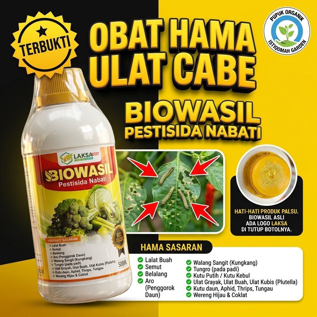 BIOWASIL Pestisida Nabati 500ML Obat Hama Ulat Pembasmi Insektisida Organik Ampuh untuk Ulat Grayak 