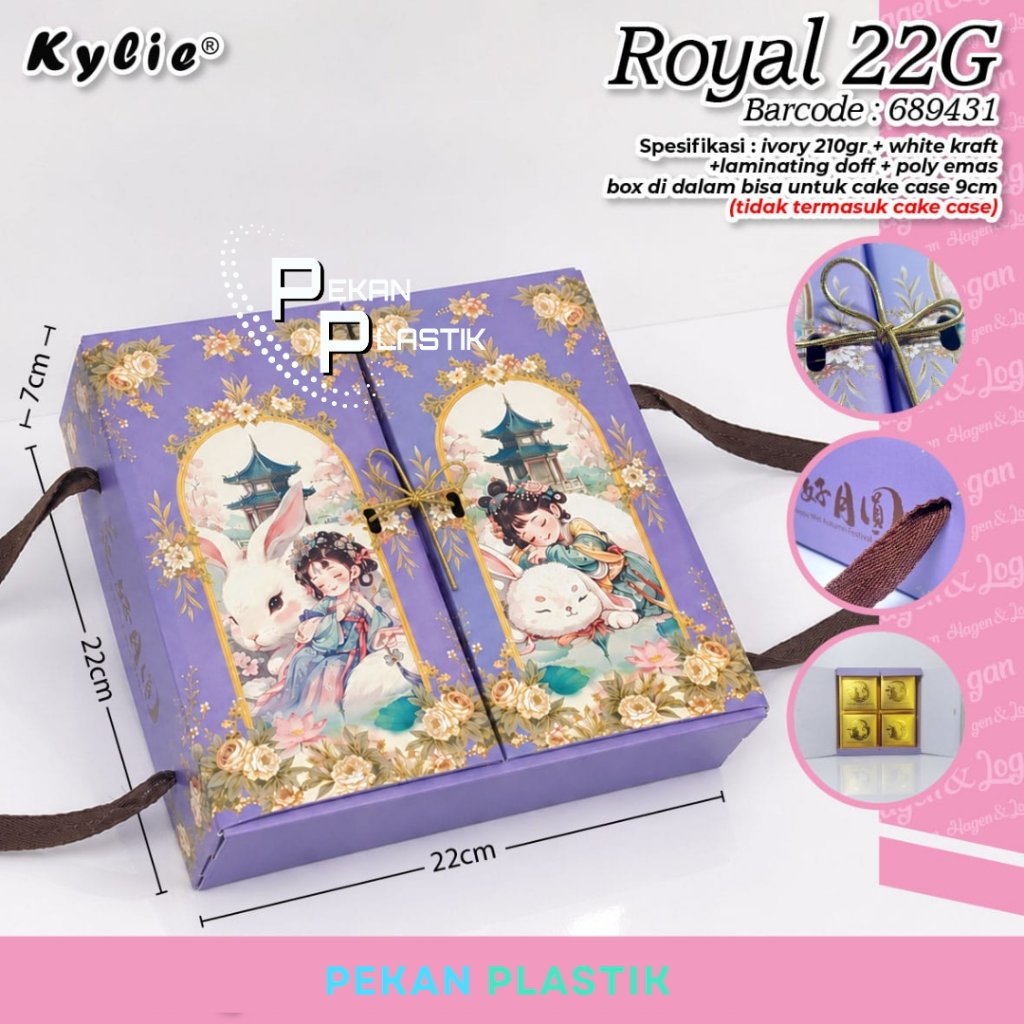 Box Mooncake Royal 22G| Dus Kue Bulan| Kotak Mooncake| Mooncake Box| Autumn Festival Edition Box (pe