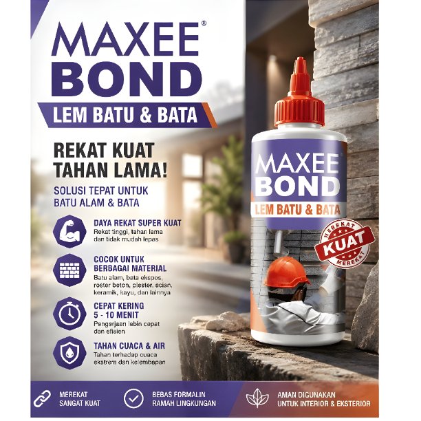 MAXEE BOND - LEM SERBAGUNA UNTUK BATA, BATU ALAM, KERAMIK, BATA RINGAN 500 GRAM