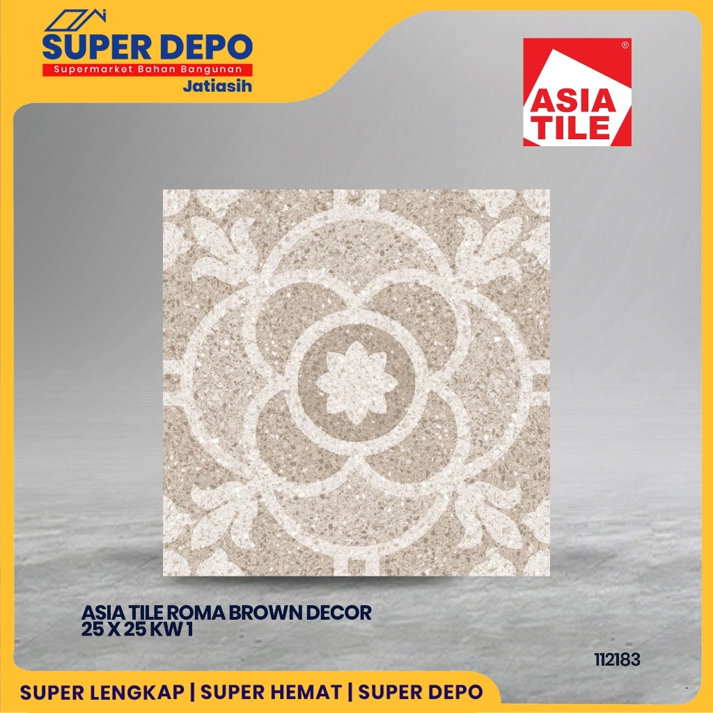 ASIA TILE ROMA BROWN DECOR 25 X 25 KW 1