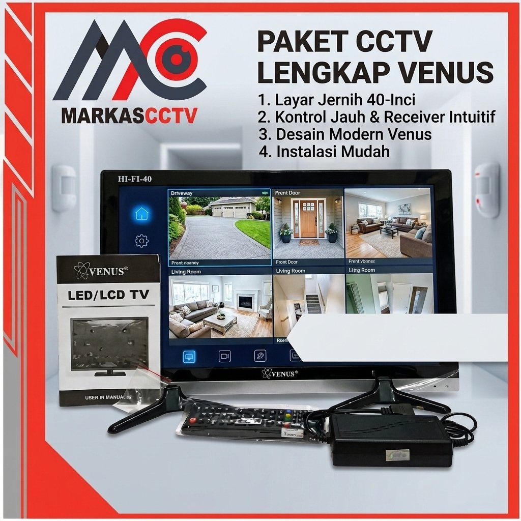 MONITOR TV VENUS 22 INCH LED HD - Bisa Buat Monitor PC & TV + Garansi Resmi
