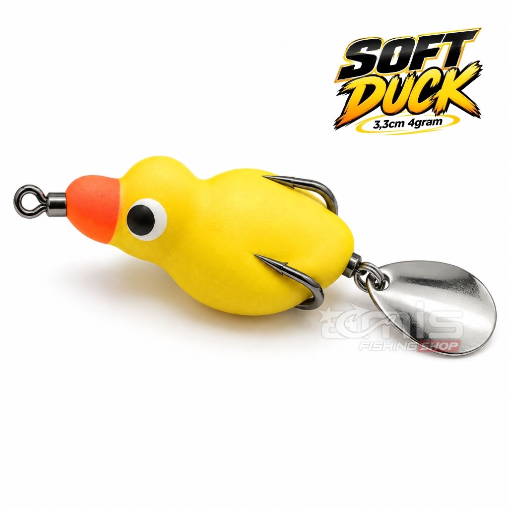 Soft Duck Bebek 3cm Lure Umpan Casting Ikan Gabus Softfrog Kodok Karet