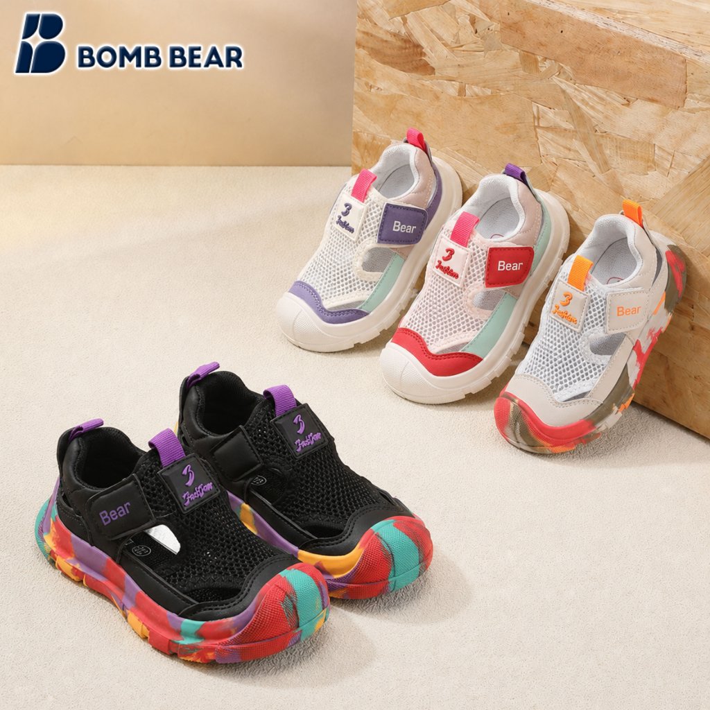 Bomb Bear Sepatu Sandal Gunung Anak Laki Laki TK SD Hitam Hiking Sporty 3-12 Tahun YN-K6813