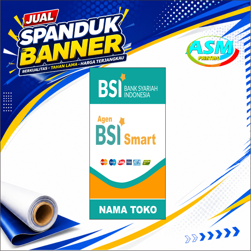 SPANDUK BANNER AGEN BSI DENGAN REKAMAN SMART AGENT BSI
