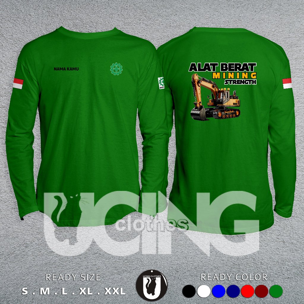 Kaos Baju Mining Strength Alat Berat Mining Strenght Gratis Nama Kamu Lengan Panjang Baju Distro
