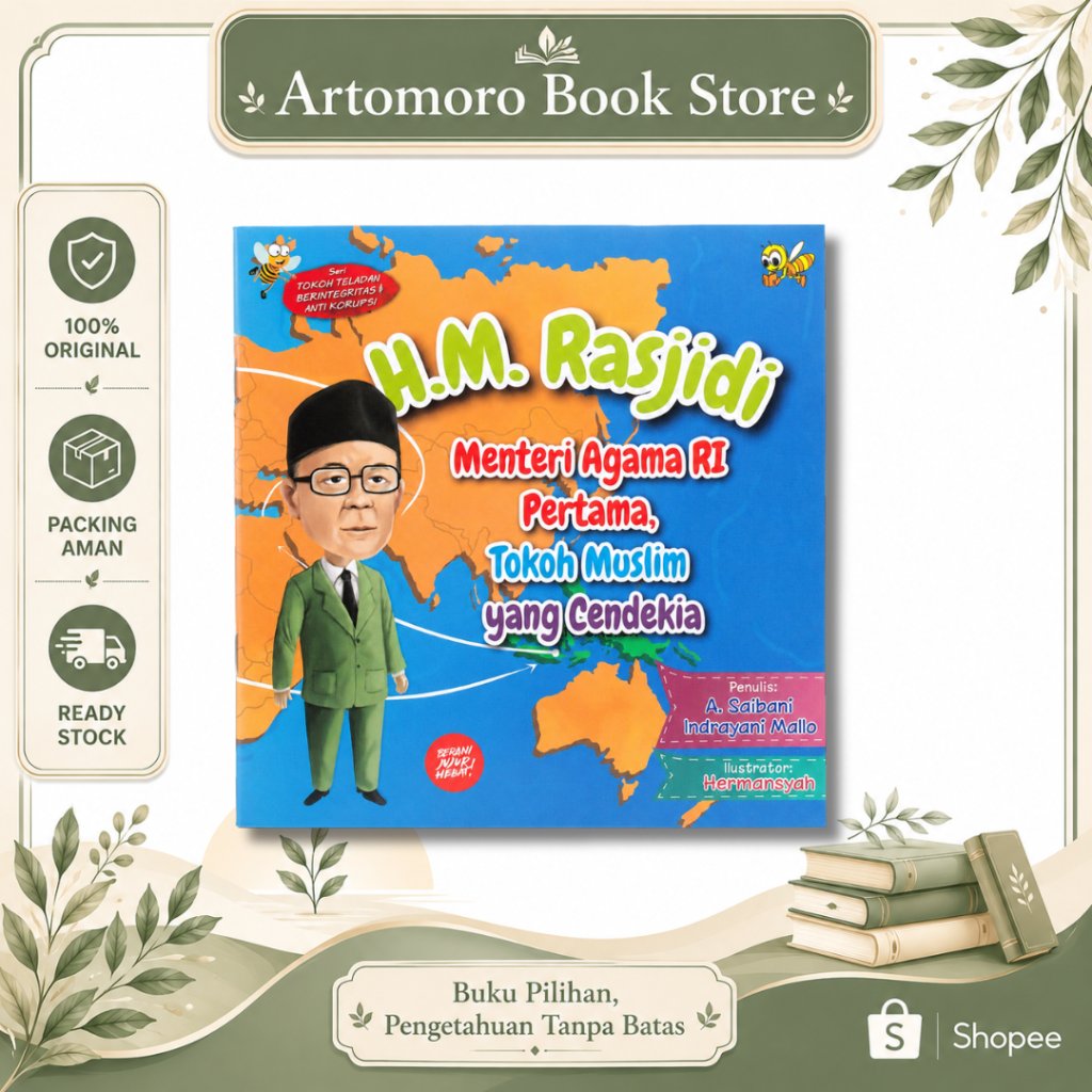 HM Rasjidi Buku Tokoh Indonesia Anak | Full Color TK SD | Menteri Agama RI Pertama & Tokoh Muslim Ce