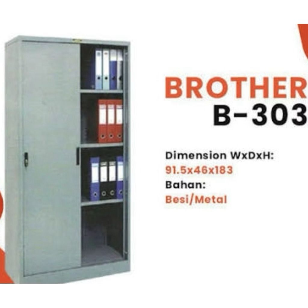 Lemari Arsip Besi Brother B303 Pintu Sliding